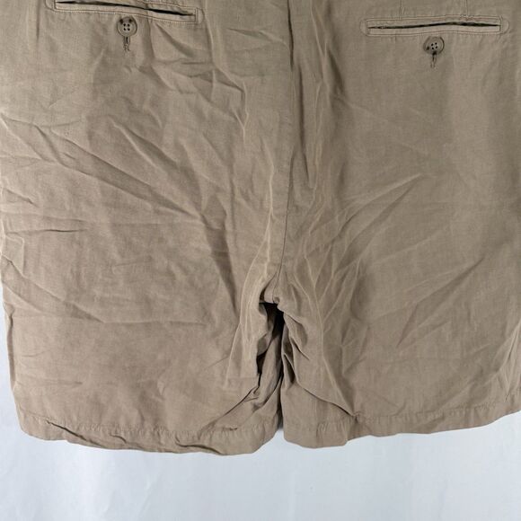 Peter Millar Silk Linen Blend Shorts Men's 38 Khaki Chino Pockets 8.5" Inseam - Picture 10 of 10